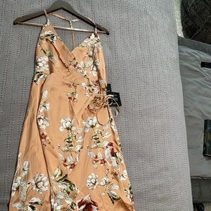 SOLD!Brand new Lulus satin wrap dress